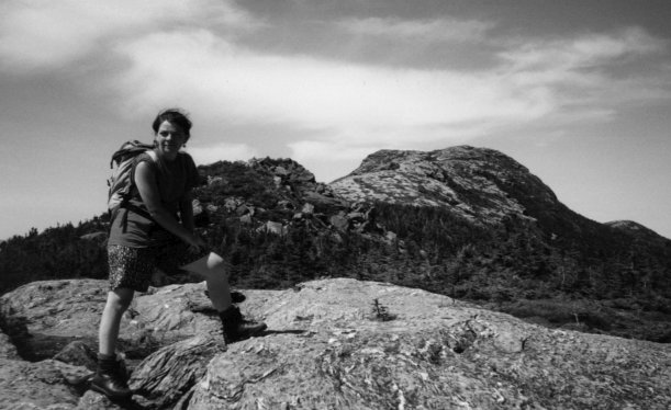 Mary Cox on Mount Mansfield, highpoint of Vermont