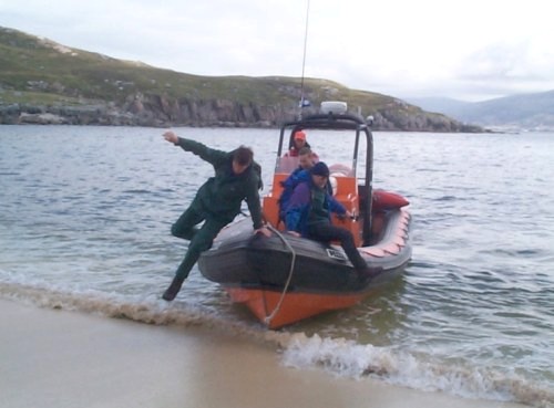 Landing on Scarp's golden beach