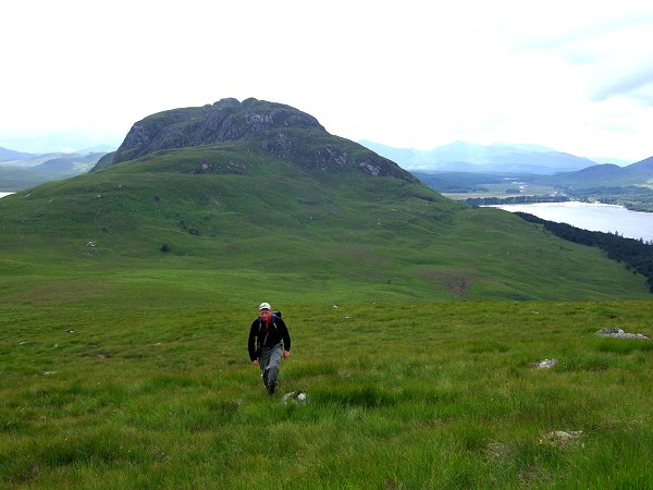 Brent Lynam on the col between Binnein Shios and Binnein Shuas (photo: Alan Dawson)