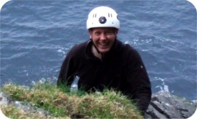 Brent Lynam leaving Boreray (photo: Alan Dawson)