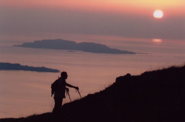 Martin Collins on 194m Beinn Mhor, his 1250th Marilyn, overlooking Insh Island in the Firth of Lorn (photo: Richard Wood)