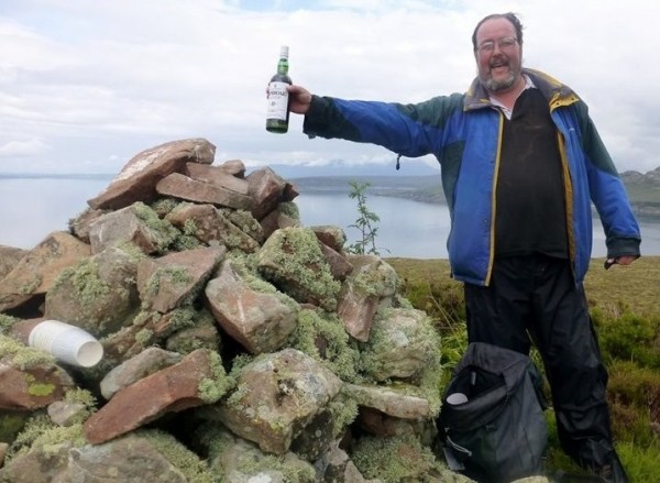 Laphroaig with Jon Metcalf on An Eilid, Gruinard Island (photo: Douglas Law)